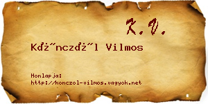 Könczöl Vilmos névjegykártya